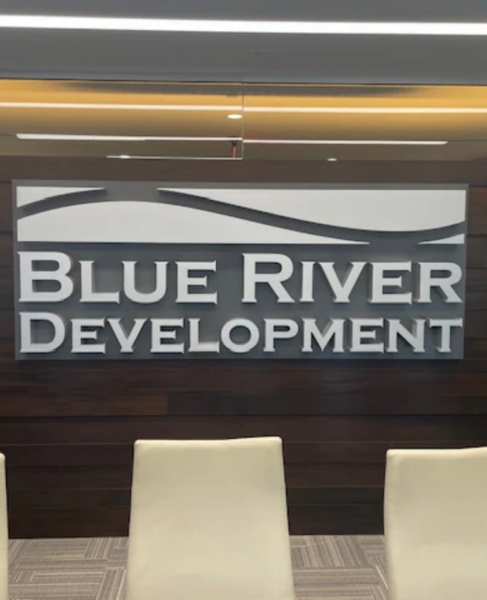 Blue River Development Interior signage